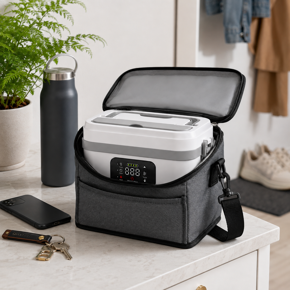 Portable Insulated Heated Lunch Box