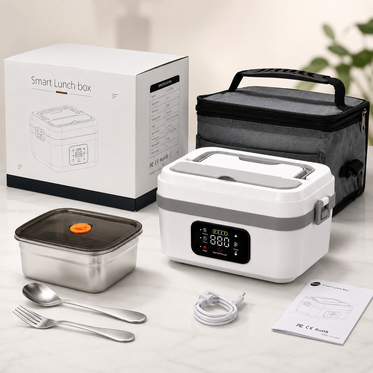 Portable Insulated Heated Lunch Box